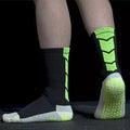 Meia Esportiva Antiderrapante Cano Médio | Profissional - Preto/Verde