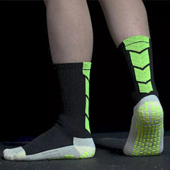 Meia Esportiva Antiderrapante Cano Médio | Profissional - Preto/Verde