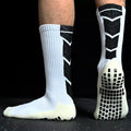 Meia Esportiva Antiderrapante Cano Médio | Profissional - Branco/Preto