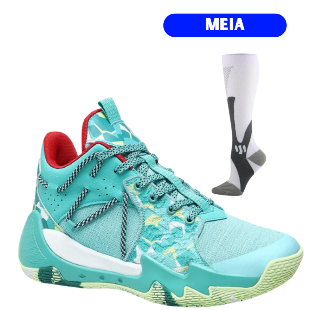 Kit  Sock :Tênis de Vôlei Stephen Sneaker | Respirável + Meia De Compreensão
