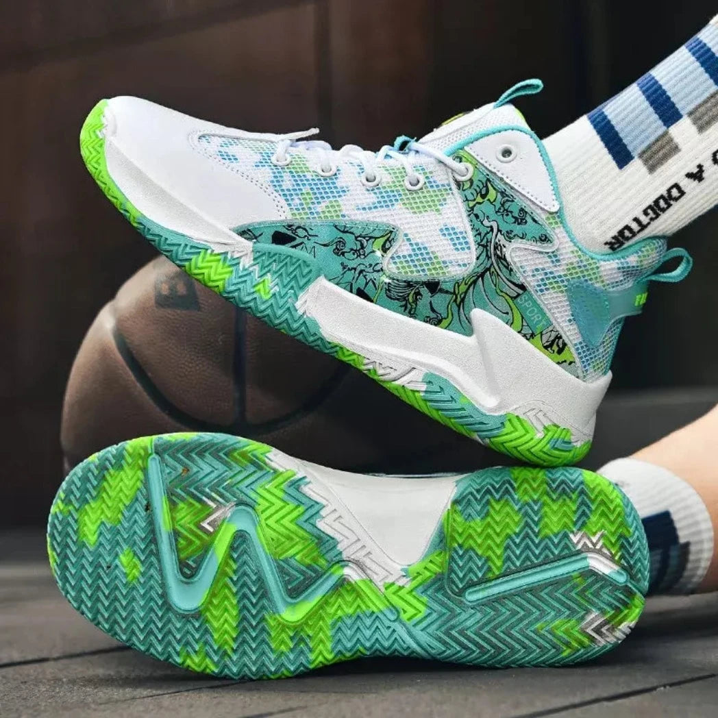 Tênis de Basquete Aesthetic Grafite 3.0 | Respirável e Antiderrapante- Branco/Verde