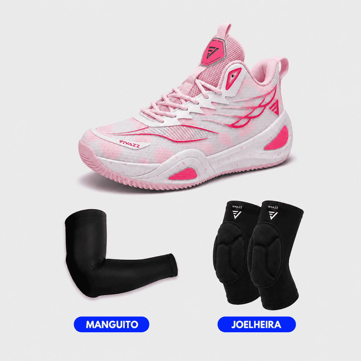 KIT Tênis de Vôlei e Basquete DunkX - Manguito + Joelheira | Respirável