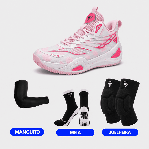 KIT Tênis de Vôlei DunkX - Antiderrapante + Joelheira + Meia + Manguito - SV15